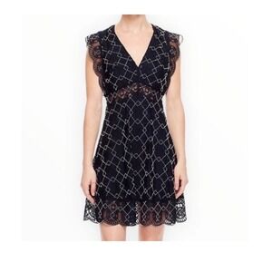 sandro embroidered mesh detail dress Sandro Cassandre Embroidered maxi dress